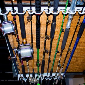 Piranha Original Overhead and Wall Mount Fishing Rod Rack, Holds 11 Rods, 2 Pack