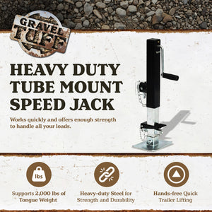 Gravel Tuff GTF-20TMSWP Heavy Duty Tube Mount Speed Jack, 2,000 Pound Capacity - TRAPSKI