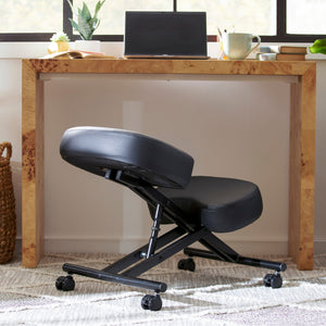 Jomeed Adjustable Ergonomic Home Office Kneeling Chair with Angled Seat, Black - TRAPSKI