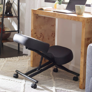Jomeed Adjustable Ergonomic Home Office Kneeling Chair with Angled Seat, Black - TRAPSKI