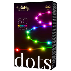 Twinkly Dots App-Controlled Flexible LED Lights 60 RGB Black Wire USB-Power