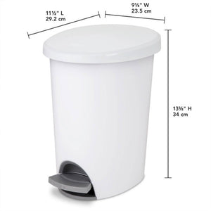 Sterilite 10818002 2.6 Gallon Ultra StepOn Wastebasket with Lid and Base, 2 Pack