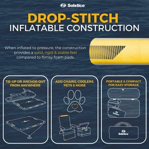 Solstice 6 x 5 ft Inflatable Floating Dock Rafting Platform w/Pump & Bag, Multi