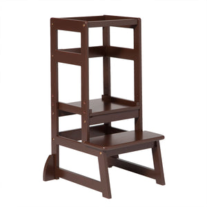 SDADI LT05E Mother's Helper Adjustable Height Kids Kitchen Step Stool, Espresso - TRAPSKI