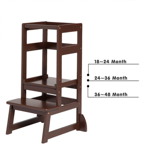 SDADI LT05E Mother's Helper Adjustable Height Kids Kitchen Step Stool, Espresso - TRAPSKI