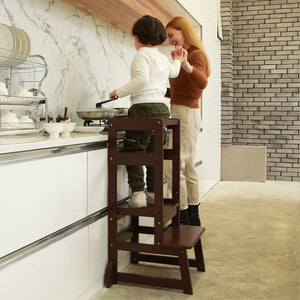 SDADI LT05E Mother's Helper Adjustable Height Kids Kitchen Step Stool, Espresso - TRAPSKI