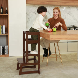 SDADI LT05E Mother's Helper Adjustable Height Kids Kitchen Step Stool, Espresso - TRAPSKI
