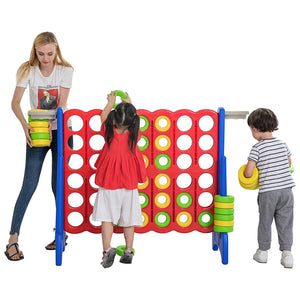 SDADI Giant 64 Inch 4-In-A-Row Game and Basketball Game for Kids, Blue and Red