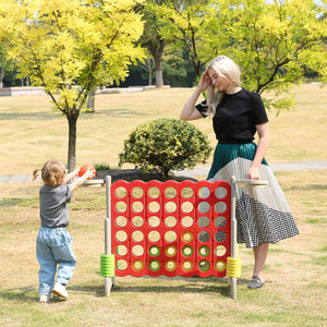 SDADI Giant 33 Inch 4-In-A-Row Game and Basketball Game for Kids, Gray and Red