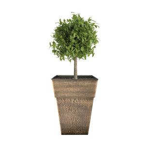 The HC Companies Avino 13 Inch Square Resin Flower Planter Pot, Celtic Bronze - TRAPSKI