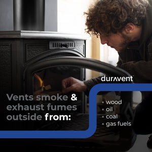 DuraVent 6 Inch Single Wall Interior Damper Section As Stove Top Adapter, Black