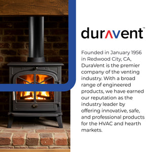DuraVent 6 Inch Single Wall Interior Damper Section As Stove Top Adapter, Black