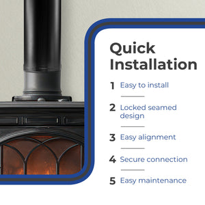 DuraVent DVL 6DVL-12 6-Inch Galvanized Steel Double Wall Stove Pipe, Black