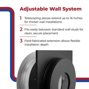 DuraVent 6DP-WT 6 Inch Galvanized Steel Wall Thimble for Chimney Pipe, Black