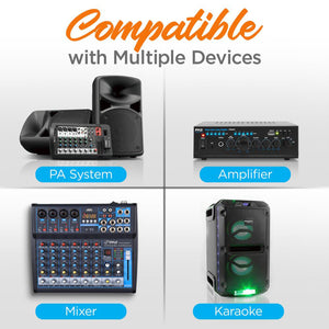 Pyle Fixed Frequency Wireless Handheld Karaoke Microphones with 2 Handheld Mics