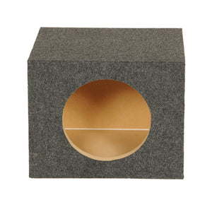 QPower 10" Heavy-Duty Single Sealed Vehicle Subwoofer Enclosure Woofer Box, Gray