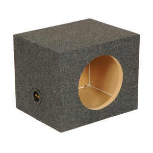 QPower 10" Heavy-Duty Single Sealed Vehicle Subwoofer Enclosure Woofer Box, Gray