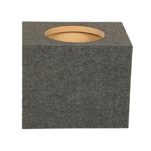 QPower 10" Heavy-Duty Single Sealed Vehicle Subwoofer Enclosure Woofer Box, Gray