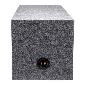 QPower 12" Heavy-Duty Dual Sealed Vehicle Subwoofer Enclosure Woofer Box, Gray