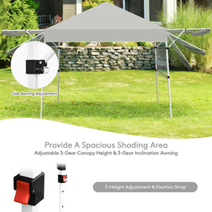 17 Feet x 10 Feet Foldable Pop Up Canopy with Adjustable Instant Sun Shelter