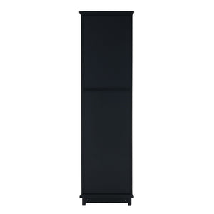 Tall Bathroom Storage Cabinet With Glass Doors, Free-Standing, Two Drawers, And Adjustable Shelves, Board, Painted Perfect For Displaying Your Favorite Items