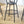 Rustic Brown Round Bar Table And Stool Set With Shelf, Upholstered Stool With Backrest - Antique Brown