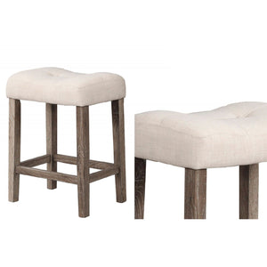 Transitional Style Counter Height Dining Stool With Footrest (Set of 2)