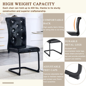 Alligator Skin Upholstered Dining Chairs