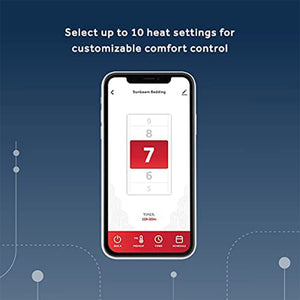 Sunbeam LoftTec Wi-Fi Connected Heated Blanket with 10 Heat Settings, Full, Gray