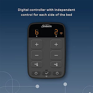 Sunbeam LoftTec Wi-Fi Connected Heated Blanket with 10 Heat Settings, Full, Gray