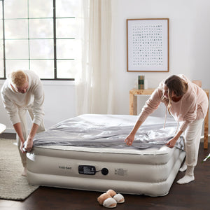 Insta-Bed Raised 18 Inch Queen Air Mattress with NeverFlat Technology & AC Pump