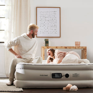 Insta-Bed Raised 18 Inch Queen Air Mattress with NeverFlat Technology & AC Pump