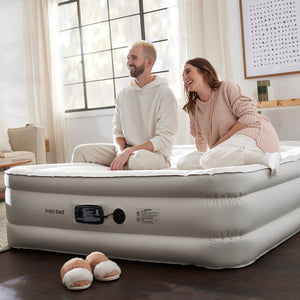 Insta-Bed Raised 18 Inch Queen Air Mattress with NeverFlat Technology & AC Pump