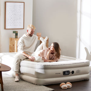 Insta-Bed Raised 18 Inch Queen Air Mattress with NeverFlat Technology & AC Pump