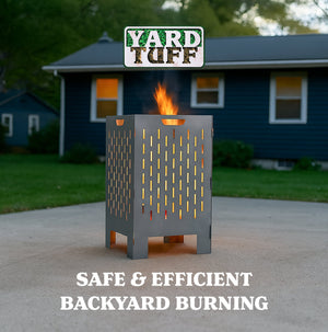 Yard Tuff YTF-202036BC 20 x 20 x 36 Inch Steel Burn Cage with Vent Holes, Gray