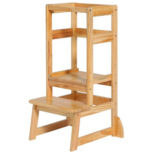 SDADI LT05N Mother's Helper Adjustable Height Kids Kitchen Step Stool, Natural - TRAPSKI