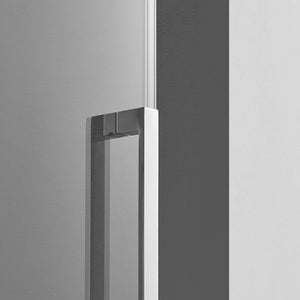 Serene Valley 72 x 74 Inch Square Rail Frameless Sliding Shower Door, Chrome - TRAPSKI