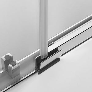 Serene Valley 72 x 74 Inch Square Rail Frameless Sliding Shower Door, Chrome - TRAPSKI