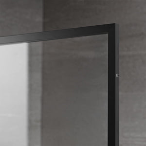 Serene Valley 34 x 72 Inch Tempered Glass Stand Alone Shower Screen, Matte Black