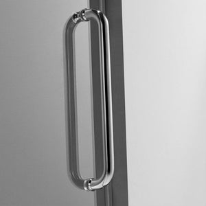 Serene Valley 60 x 66 Inch Square Rail Frameless Sliding Shower Door, Chrome