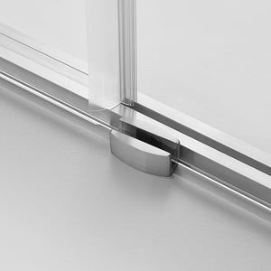 Serene Valley 60 x 66" Big Roller Frameless Sliding Shower Door, Brushed Nickel