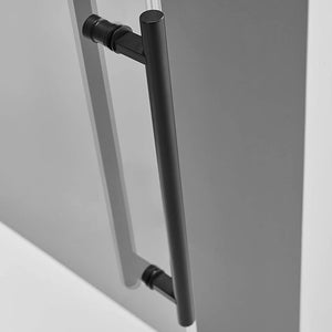 Serene Valley 56 x 74 Inch Big Roller Frameless Sliding Shower Door, Matte Black