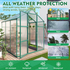 Polycarbonate Walk-In house, Raised Base For Outdoor In All Season