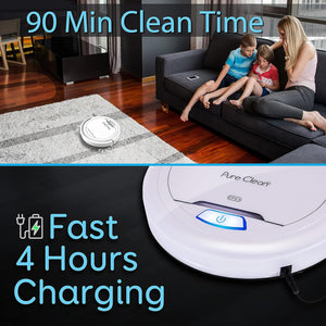 Pure Clean Smart Automatic Robot Vacuum, Cordless Vacuum Cleaner for Home, Gray