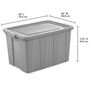 Sterilite Tuff1 30 Gallon Plastic Storage Tote Container Bin with Lid (8 Pack)