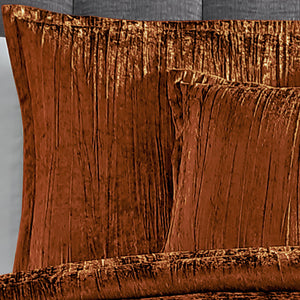 Turin 7 Piece Spice Crinkle Velvet Comforter Set