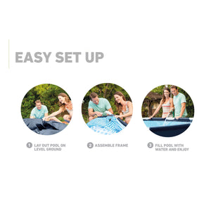 Intex Metal Frame 12' x 30" Round Above Ground Outdoor Swimming Pool with Pump