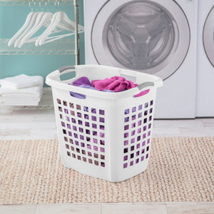 Sterilite Ultra Easy Carry Dirty Clothes Laundry Basket Hamper, White (12 Pack)