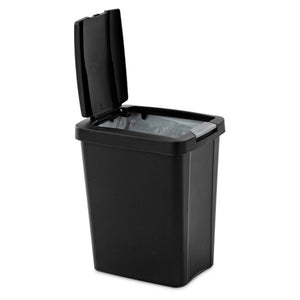 Sterilite 7.5 Gallon TouchTop Wastebasket with Titanium Latch, Black (8 Pack)