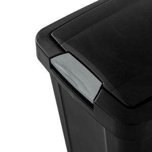 Sterilite 7.5 Gallon TouchTop Wastebasket with Titanium Latch, Black (8 Pack)